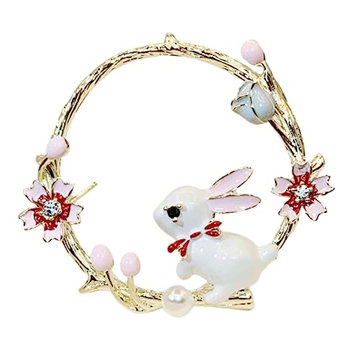 Healeved Kawaii Kaninchen Brosche für Damen Niedliche Rabbit Lapel Pin Feiner Verarbeitung für Kleidung Schals und Taschen Perfektes Accessoire zur Verschönerung Ihres Outfits von Healeved