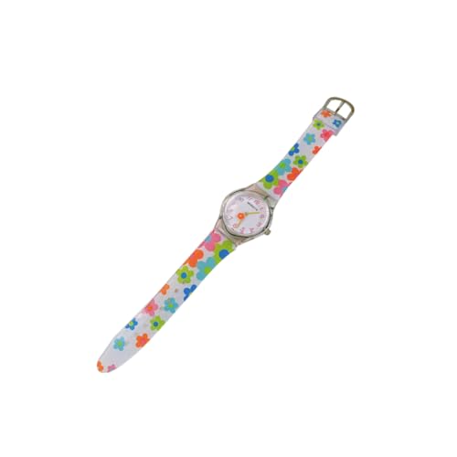 Healeved Kinderuhr Blumenmotiv Silikonarmband Cartoon Armbanduhr für Mädchen Junge Verstellbar Bunt und von Healeved