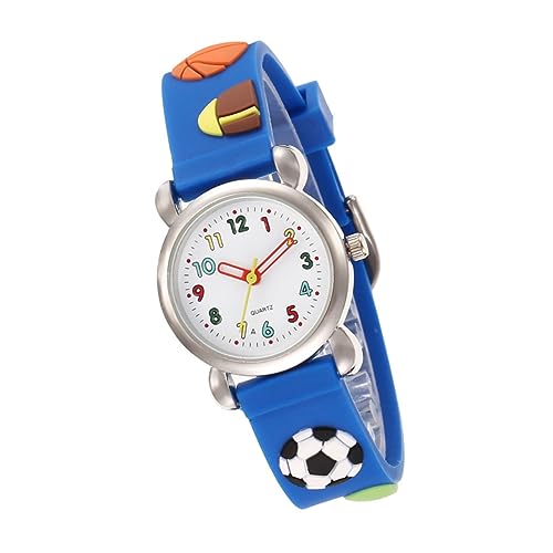 Healeved Kinderuhr Fußball-cartoon-design Armbanduhr Aus Widerstandsfähigem Material Für Jungen Klare Zifferblatt-skalen Für Präzise Zeitmessung von Healeved