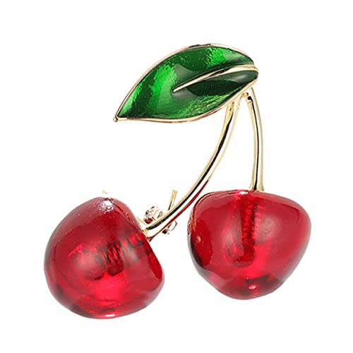 Healeved Kirschen Brosche für Damen Kragenpin Hochwertigem Harz als für Besondere Anlässe Wie Muttertag Geburtstage oder Hochzeiten Chic Elegant und Auffällig für von Healeved