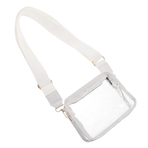 Healeved Klare Windelbeutel Damen Kulturbeutel Klare Handtaschen Für Frauen Tagestasche Make -up -kit -Tasche Transparenter Kulturbeutel Klare Umhängetasche Klare Kuriertasche Weiß PVC von Healeved
