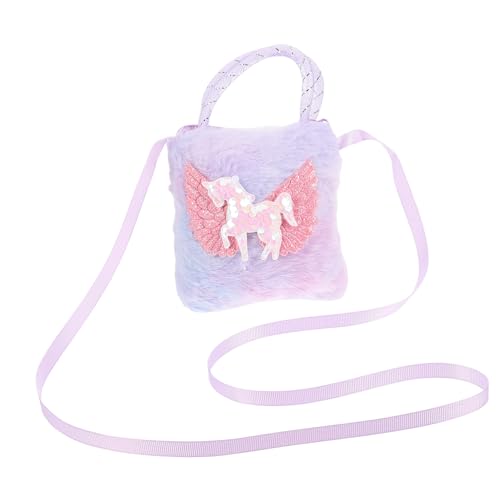 Healeved Kleine Einhorn Handtasche für Mädchen Plüsch umhängetasche mit Verstellbarem Schultergurt Kompakte für Kleinkinder Vielseitig Verwendbar für Party und Alltag Farbiger Batik Look von Healeved