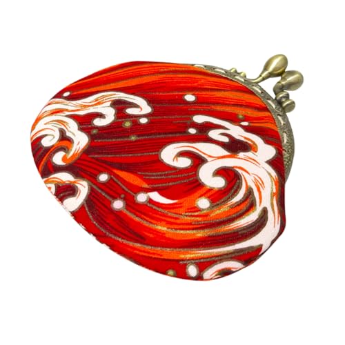 Healeved Kleines Damen Geldbörse aus Baumwolle mit Aufwendiger Wellenstickerei Dekorative Münztasche Modisch und Vielseitig Handlich und Robust für Alltag und Geschenk von Healeved