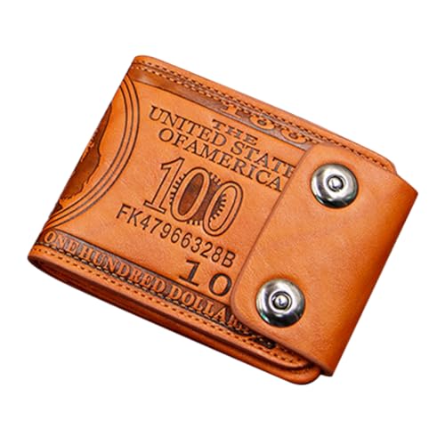 Healeved Kleine Ledergeldbörse Für Herren Tragbare Bifold Geldbörse Mit Kartenfächern Münzfach Und Doppelknopfverschluss Langlebiges Portemonnaie Im Vintage-Stil von Healeved
