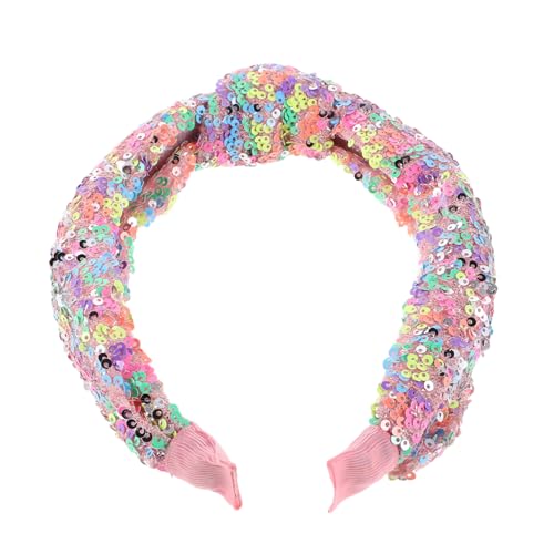 Healeved Glitzerndes Knotted Haarband Für Mädchen Elastisches Stirnband Mit Bunten Pailletten Süßem -design Haar-accessoire Für Besondere Anlässe Und Wie Ostern Oder Weihnachten von Healeved