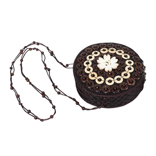 Healeved Kokosnussschalenbeutel Im Ethnischen Stil Geldbörse Zur Aufbewahrung Von Lippenstiften Brieftasche Zur Kartenaufbewahrung Lippenstift Geldbörse Handytasche Mit Riemen von Healeved