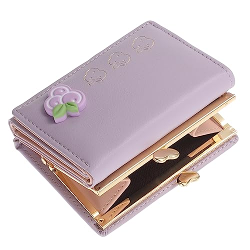 Healeved Kompakte Geldbörse für Damen Faltbares Kartenetui PU mit Münzfach Kreatives Design für Karten Kleingeld Unterwegs von Healeved