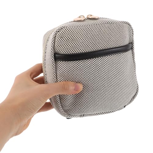 Healeved Kompakte Polyester Kosmetiktasche mit Reißverschluss und Fächern Leichter Reise-Make-up Organizer für Unterwegs für Pendeln und Kurztrips Robust und Einfach zu Reinigen von Healeved