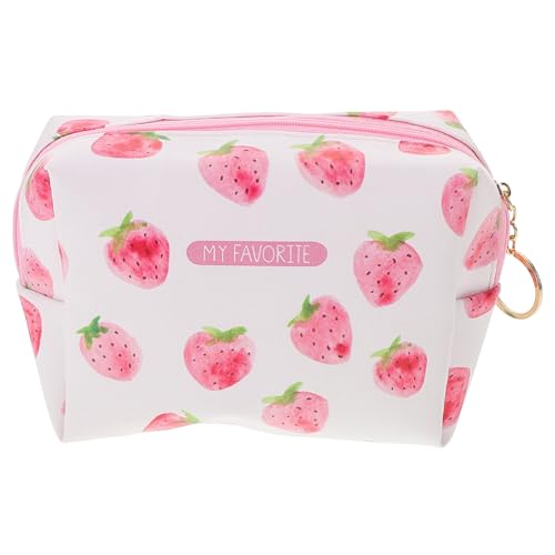 Healeved Pu-Make-up-Tasche Mit Erdbeermuster Reise-Kosmetiktasche Mit Reißverschluss Organizer Für Damen Leicht Und Robust Groß Genug Für Lippenstift Und Lidschatten Für von Healeved
