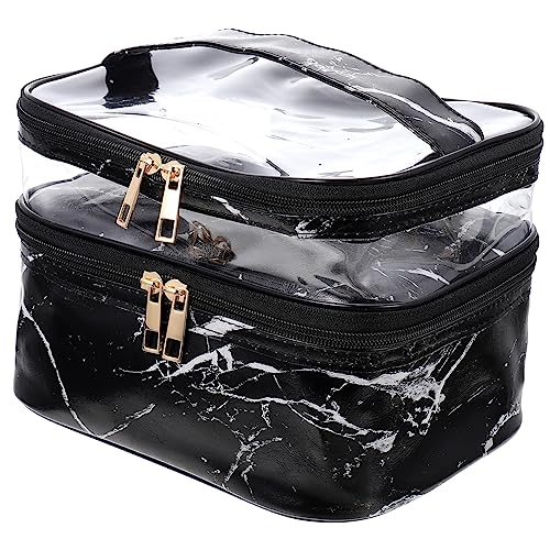 Healeved Kosmetiktasche mit Reißverschluss Tragbare Hautpflegetasche Mehrschichtige Kulturbeutel für Damen für Reisen und Aufbewahrung von Kosmetik und Täglichen Bedarf von Healeved