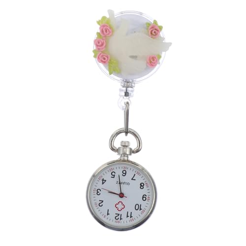 Healeved Krankenschwesteruhr mit Floralem Design Clip Uhr für Pflegekräfte Große Ziffern für Ärzte Krankenschwestern und Pflegepersonal Geschenkidee für Besondere Anlässe von Healeved