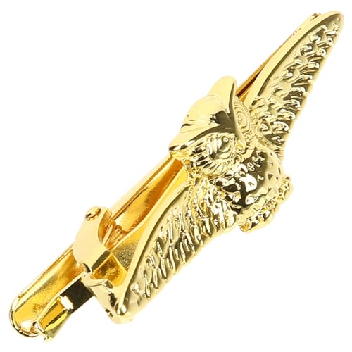 Healeved Goldene Krawattenklammer für Männer Eulenmotiv Eleganter Krawattenclip Metall für Hochzeiten und Business Anzüge Einfach zu Verwenden Schont Krawatten von Healeved