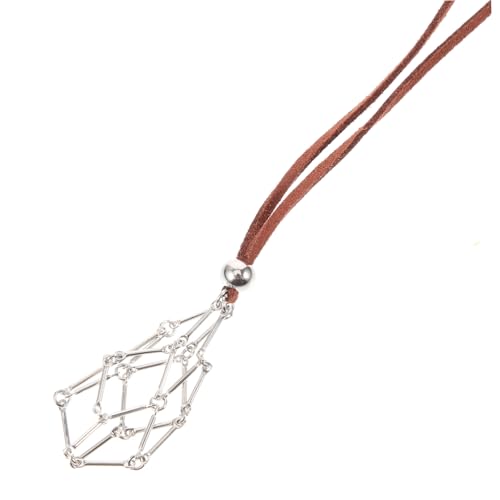 Healeved Kristallhalter Halskette Metall Käfig Anhänger Hohler Edelsteinhalter Netz Schmuckanhänger für DIY Schmuck und von Healeved