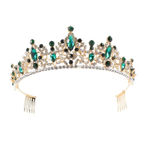 Healeved Modischer Haarreif Brauthaarband Hochzeits-stirnband Haarreifen Für Frauen Für Besondere Anlässe Kc Gold Grün Diamant von Healeved