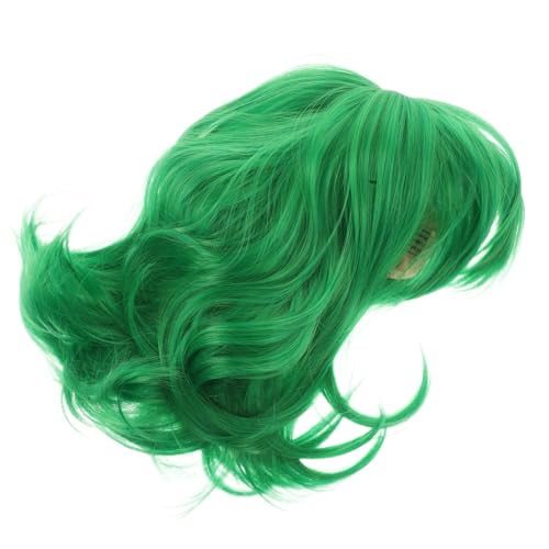 Healeved Kurze Grüne Cosplay Perücke mit Lebendigem Farbton Niedliches Welliges Haar Geeignet für Kostüm Geburtstag Halloween und Party Synthetisches Fake Hair für Mädchen von Healeved