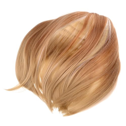 Healeved Lace Front Bob Wig Mittelteil Blond Kurz Gerade Synthetisch Natürlicher Look Atmungsaktive Perücke für Halloween Kostüm Cosplay Party Alltag von Healeved