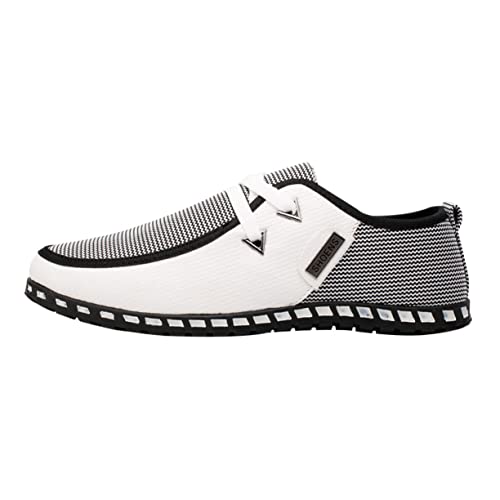 Healeved Lässige Herren Driving Shoes Atmungsaktiv Strapazierfähig Freizeit Schuhe für Männer Modischer Stil zum Fahren und Alltag in Weiß von Healeved