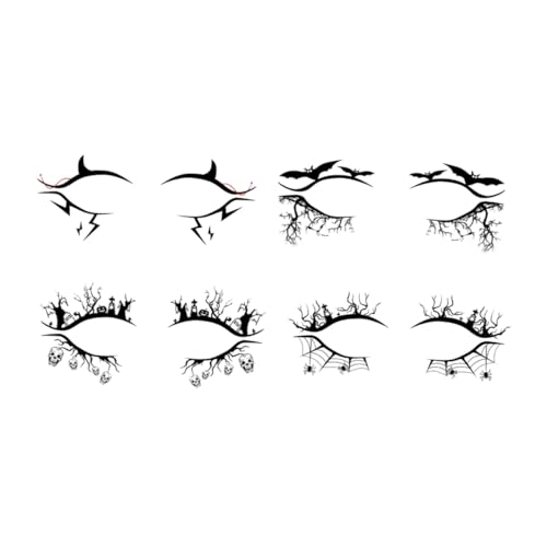 Healeved 4paare Eyeliner Sticker Wasserdichte Abnehmbare Augenaufkleber Für Halloween Und Kostümpartys Dekorative Make-up-tools Für Einen Kreativen Look von Healeved