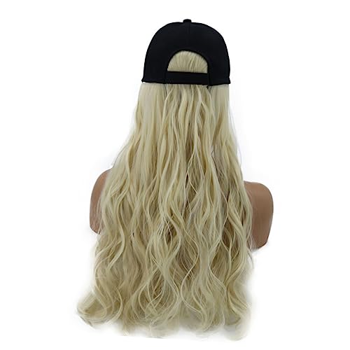 Healeved Haarteil Für Frauen Einteilige Hutperücke Lange Lockige Perückenkappe Für Damen Haarteil Mit Lässiger Kappe Haarverlängerung Mit Hut Aus Hochtemperatur-kunstfaser von Healeved