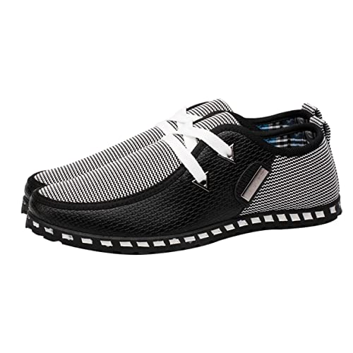 Healeved Lazy Herren Driving Shoes Bequeme Slipper aus Feinem Material Vielseitige Freizeit und Fahrschuhe für Männer Modisch und Einfach Anzuziehen Schwarz von Healeved