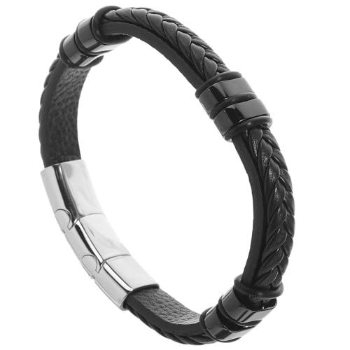 Healeved Lederarmband: Geflochtenes Herren-Lederarmband mit verstellbarem Verschluss – gewebtes Armband für Partys, Reisen und den Alltag von Healeved