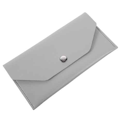 Healeved Ledergeldbörse Portemonnaie Geldbörse für Damen n wechseln Bargeldbrieftasche süße kleine Veränderungspanne Make -up -Beutel PU-Leder Hellgrau von Healeved