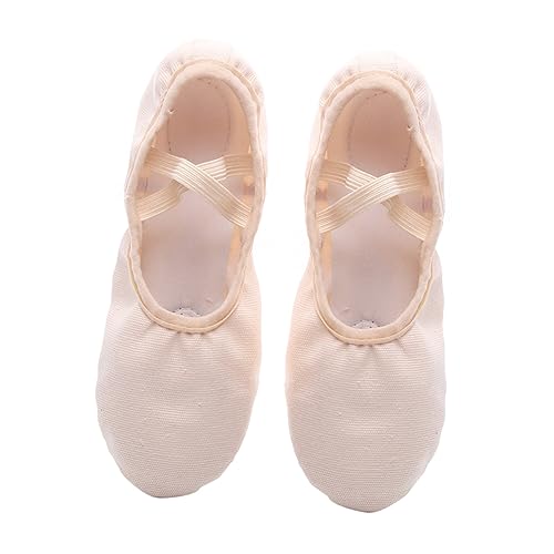 Healeved Leichte Ballettschuhe mit Elastischem rutschfeste Yoga und Tanzschläppchen Weiche Sohle Flexible Gymnastikschuhe für Mädchen und Erwachsene Schnürsenkel von Healeved