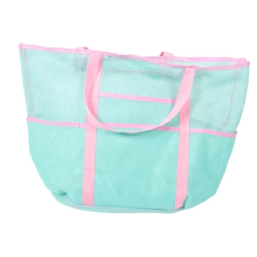 Healeved Leichte Faltbare Mesh Strandtasche mit Atmungsaktivem Polyester für Frauen Multifunktionale Tragbare Reisetasche zur Aufbewahrung von Badesachen und Duschutensilien für von Healeved