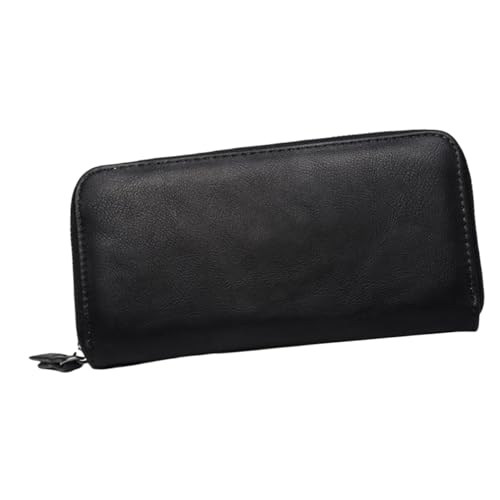 Healeved Leichte Multifunktionale Long Wallet aus PU Material mit Reißverschluss Stilvolle Geldbörse für Karten Münzen und Bargeld für Outdoor und Reisen Schwarzes Langlebiges Design von Healeved