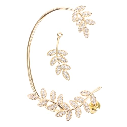Healeved Leichter Langlebiger Metallischer Ohrkletterer mit Blattdesign Modischer Hypoallergener Ohrumschlag für Damen Rechte Ohrmanschette Nachhaltiger Schmuck für Alltag und Party von Healeved