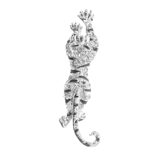 Healeved Leoparden Brosche mit Strasssteinbesatz Anstecknadel für Damenkleidung Vielseitiger Lapel Pin für Jacken Kleider Schals und Accessoires von Healeved