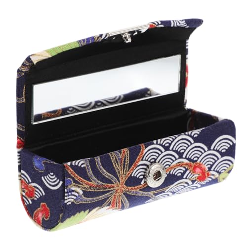 Healeved Lippenstift Organizer mit Spiegel Japanischer Stil Tragbare Mini Kosmetiktasche für Handtasche Perfekter Lippenstift Aufbewahrungskoffer für Reisen Kratzfeste Make Up Box von Healeved