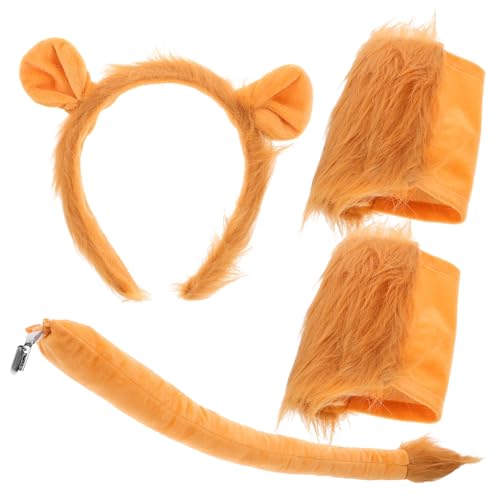 Healeved Löwenkostüm Requisiten Set mit Weichem Stirnband Abnehmbarer und Langlebigen Handschuhen Tierisches Cosplay Zubehör für Karneval Fasching und Kostümpartys von Healeved