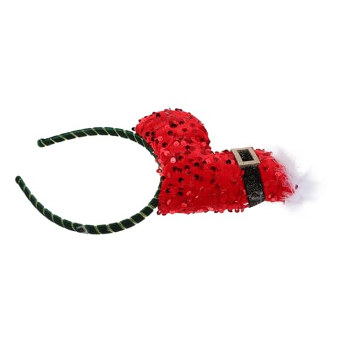 Healeved Haarreif Für Süße Geburtstagskopfbedeckung Rotes Pailletten-stirnband Plüsch-kopfschmuck Weihnachts-accessoires Party-haarreif Lebkuchenmann-stirnband von Healeved