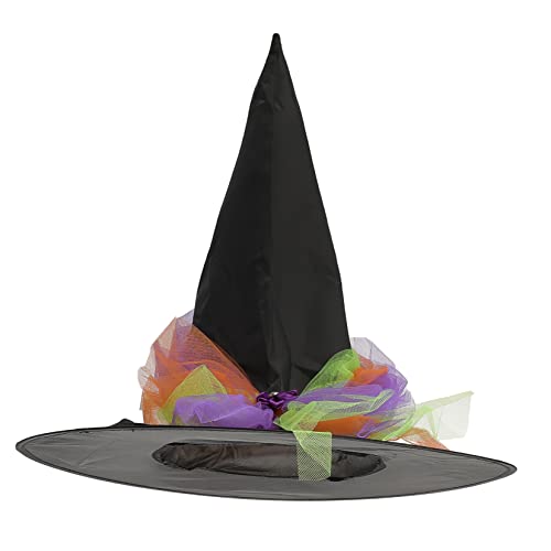 Healeved Lustiger Hexenhut für Halloween Party Cosplay Damen Karneval Deko Spitze Hexenverkleidung mit Blumen Halloween Kostüm Masquerade Zubehör für Damen und Party von Healeved