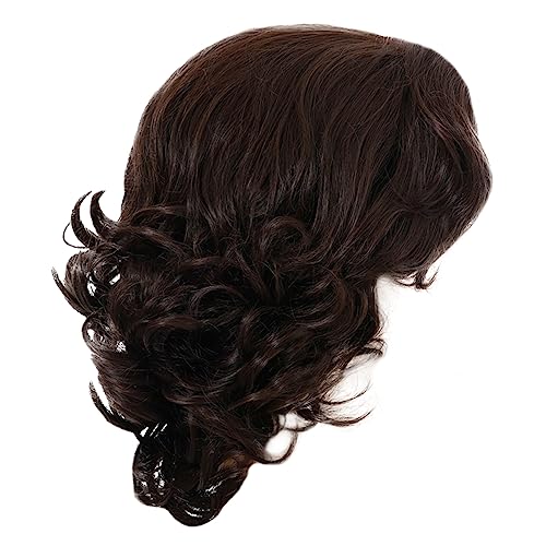 Healeved Männliche Perücke Mann Kurze Lockige Perücke Herren Haarteil Party Perücke Realistische Kopfhaut Geeignet Für Erwachsene von Healeved