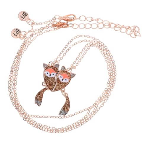 Healeved Magnetische Freundschaftskette für Fox Herz Puzzle Anhänger aus Legiertem Material Hautfreundlich Sicher Magnetischer Verschluss für Einfaches Tragen und Selbstständige Nutzung von Healeved