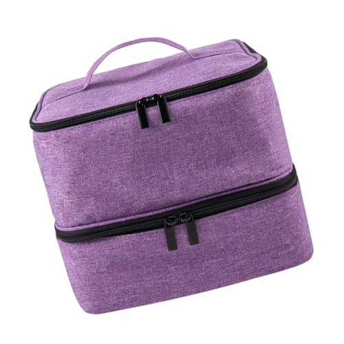 Healeved Nail Polish Organizer Tragbare Kosmetiktasche Mit Doppelschicht Und Wasserfestem Design Für Nagellack Und Zubehör Für Und Business Trips Hochwertiger Make-up Aufbewahrungstasche von Healeved