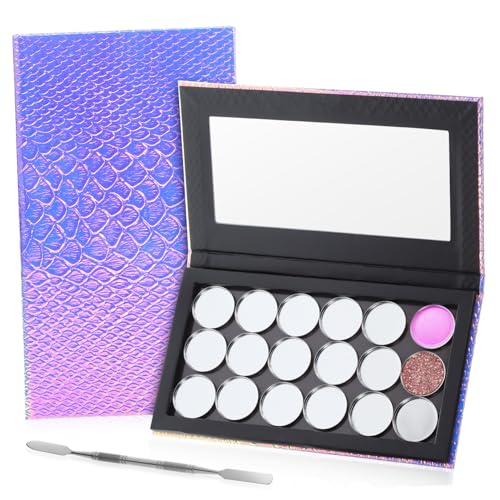 Healeved 1satz Magnetische Make-up Palette Leere Meerjungfrauen-palette Lidschatten-organizer Pans Und Schaber Stilvolle Kosmetikablage Für Augen-make-up Vielseitig Einsetzbar von Healeved
