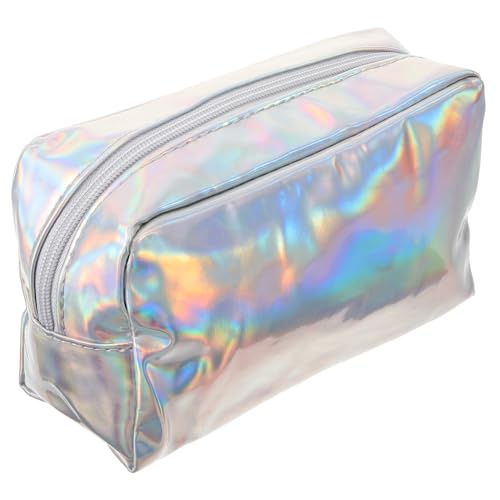 Healeved 1stück wasserdichte Make-up Tasche Silberner PVC Kulturbeutel Für Kosmetik-Organizer Handliche Und Leichte Kosmetikpouch Mit Großem Für Make-up Lippenstift Und Stil Zufällig von Healeved