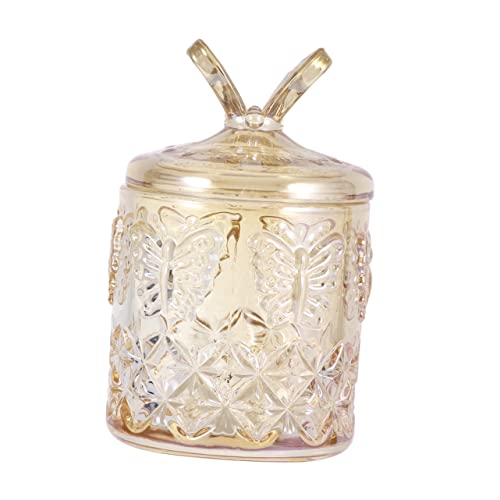 Healeved Make-up-organizer- 1 Stück Aufbewahrungsbox Für Tupfer Aus Glas Kosmetikbehälter Multifunktionale Aufbewahrungsbox Für Watte-kosmetikdosen Khaki von Healeved