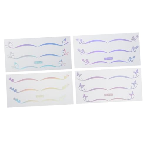 Healeved 4blatt Doppel-augenlid-aufkleber Holografische Augen-make-up-sticker Temporäre Lidschatten-aufkleber Für Frauen Selbstklebende Augenlidbänder Schmetterlings Und Stern-designs von Healeved