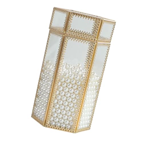 Healeved Makeup Pinsel Aufbewahrungsbox Mit Deckel Und Perlen Eleganter Organizer Für Kosmetik Lippenstifte Und Pinsel Für Frisiertische Und Make-up- von Healeved