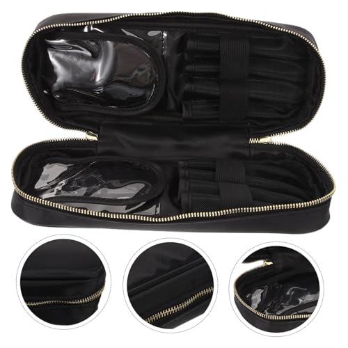 Healeved Makeup Pinsel Organizer Tasche aus Oxford Kompakte Reise Makeup Brush Aufbewahrung mit Reißverschluss Leichter Schminkpinsel Halter für Damen Unterwegs Praktischer Kosmetik Pinsel von Healeved