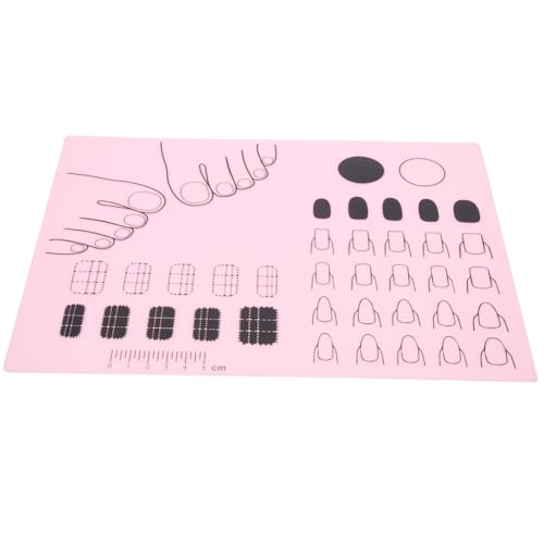 Healeved Maniküre-Matte Nailart Silikonmatte Nagelkunst-Glamour-Matte nailing tool nail sticker Tischsets Nagelpolitur Werkzeug Nagellack Übungsblock Schreibtisch Acryl Nageltisch Rosa von Healeved