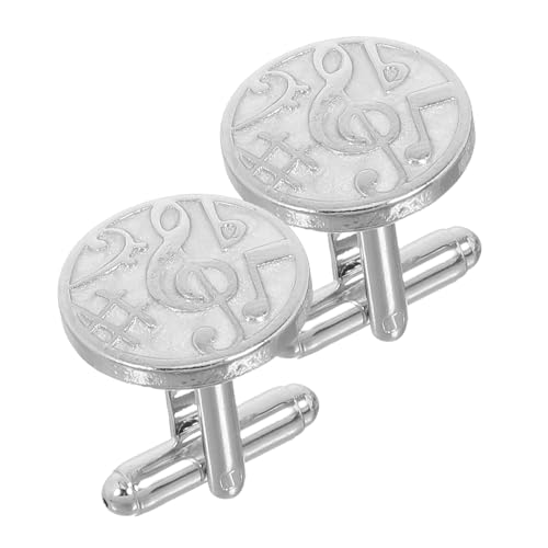 Healeved Manschettenknöpfe Mit Musikmotiv Rund Musiknotenschmuck Manschettenknöpfe Für Hemden Mit Musikdesign Dekorative Einzigartige Mit von Healeved