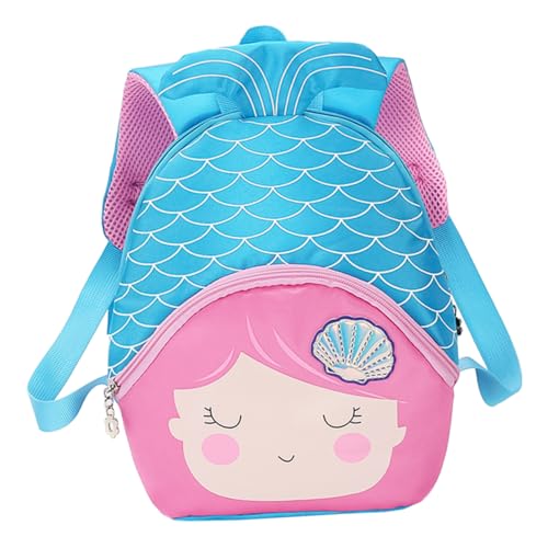 Healeved Meerjungfrauenmuster Rucksack Für Junge Mädchen Schulrucksack Aus Nylon Cartoon Schultertasche Studentenrucksack Mit Meerjungfrauen-Design Reiserucksack Für Mädchen von Healeved