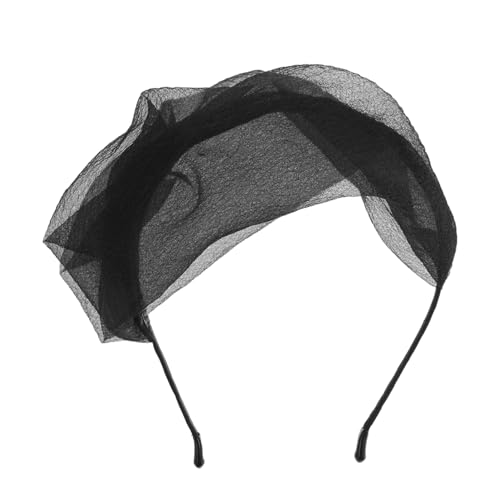 Healeved Mesh Halbhut Stirnband Stirnbänder Fascinator Haarschmuck Süßes Mesh Haarband Blumen Stirnband Fascinator Baskenmütze Hut Halbbaskenmütze Fascinator Halbbaskenmütze von Healeved