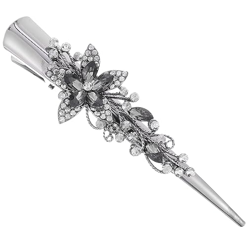 Healeved Metal Haarclip Damen Großer Vintage Duckbilled Haarklammer mit Strasssteinen Robuster Metall Haarschmuck für Mädchen und Frauen Eleganter Dekorativer Haarclip für Jeden Anlass von Healeved