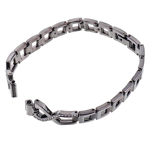 Healeved X-förmiges Armband Aus Edelstahl Mit Strass Kompatibel Mit Uhren Langlebiges Und Praktisches Uhrenarmband Für Alltag Und Sport Interlock-verschluss Einfach Anzupassen von Healeved